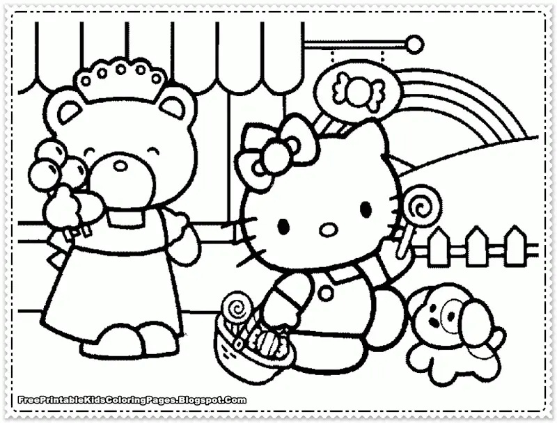 Çocuklar İçin Hello Kitty Boyama Sayfaları 