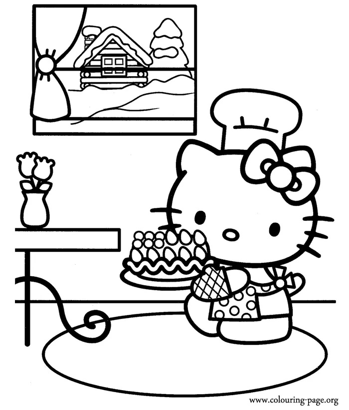 Çocuklar İçin Hello Kitty Boyama Sayfaları 