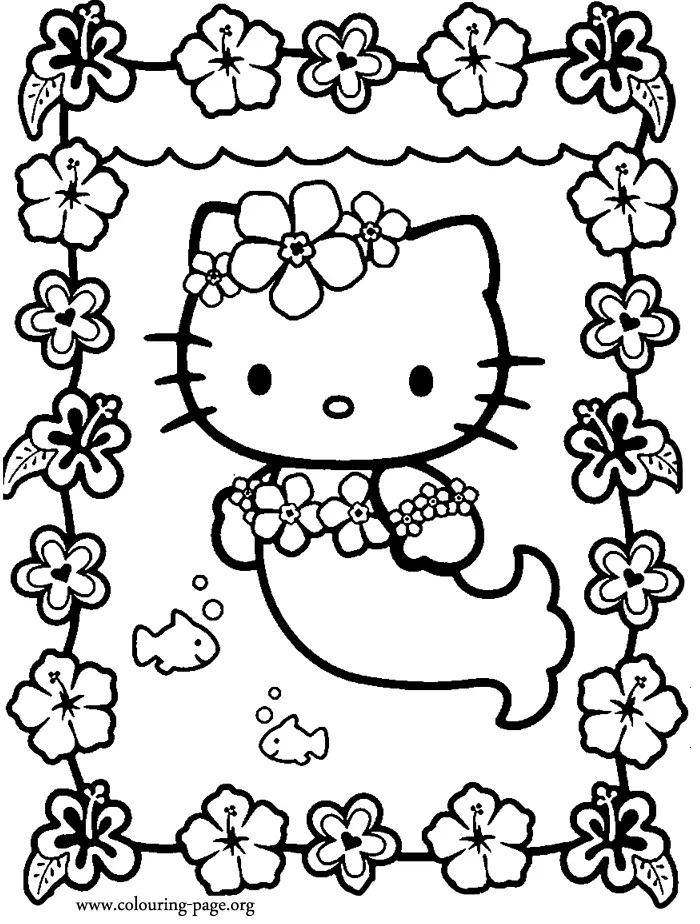 Çocuklar İçin Hello Kitty Boyama Sayfaları 
