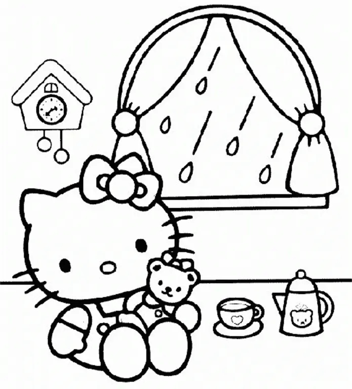 Çocuklar İçin Hello Kitty Boyama Sayfaları 