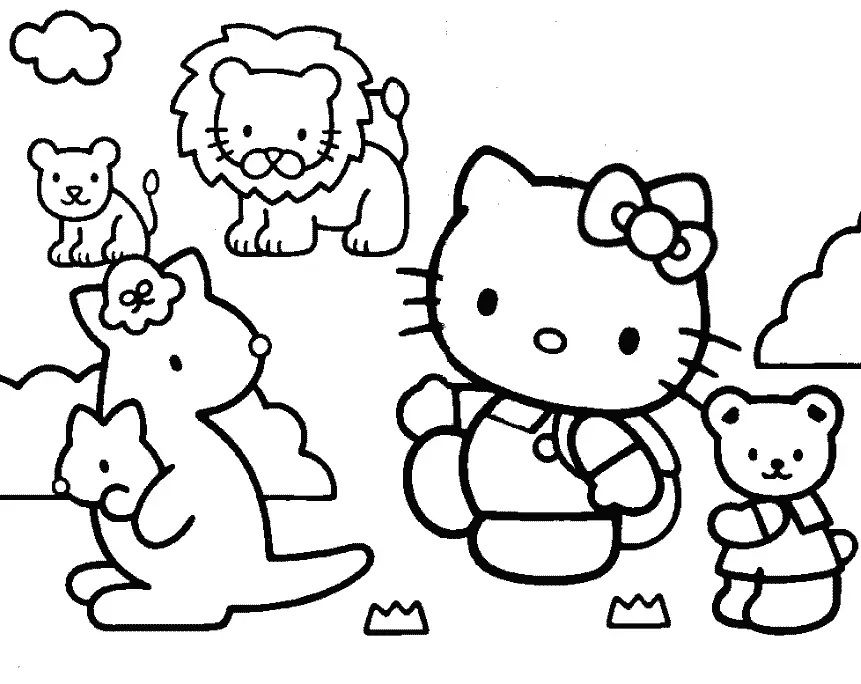 Çocuklar İçin Hello Kitty Boyama Sayfaları 