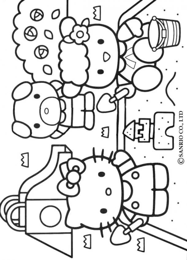 Çocuklar İçin Hello Kitty Boyama Sayfaları 