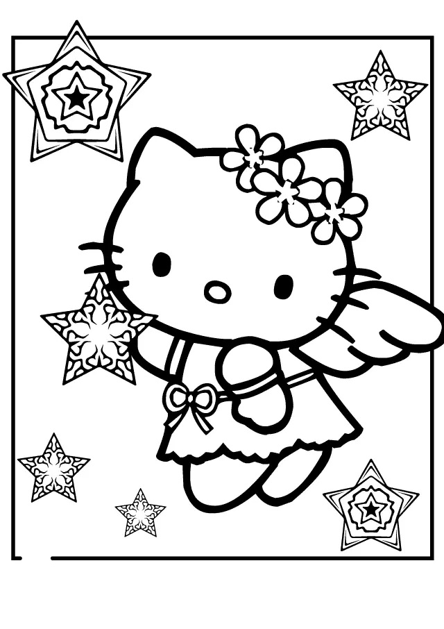 Çocuklar İçin Hello Kitty Boyama Sayfaları 