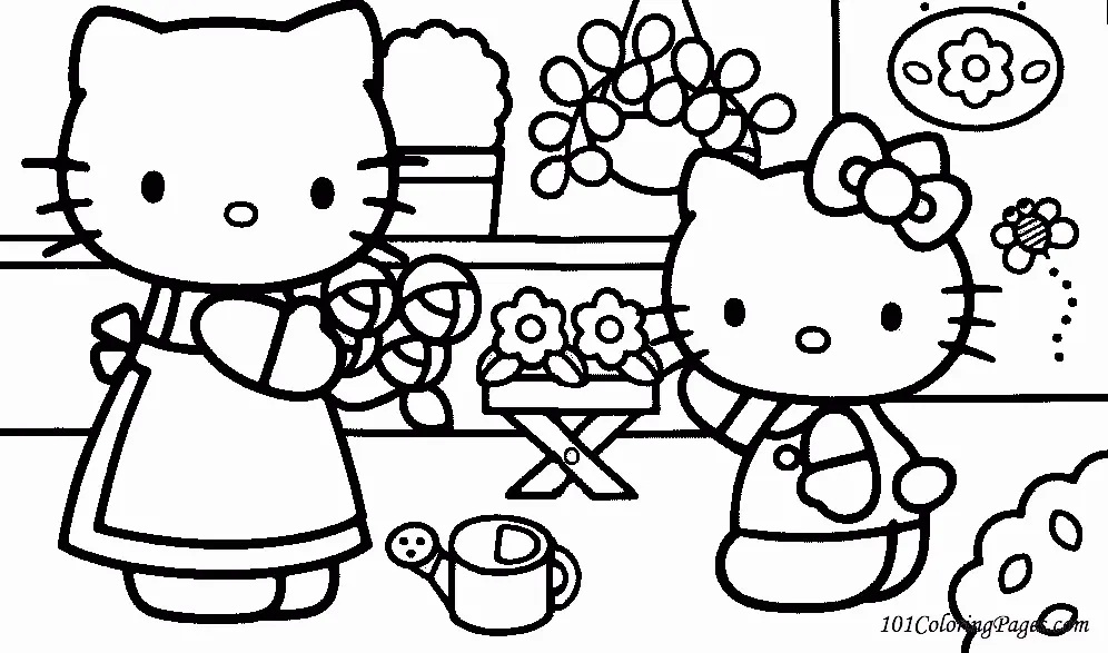 Çocuklar İçin Hello Kitty Boyama Sayfaları 