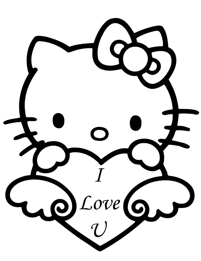 Çocuklar İçin Hello Kitty Boyama Sayfaları 
