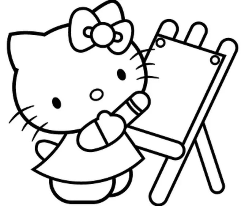 Çocuklar İçin Hello Kitty Boyama Sayfaları 