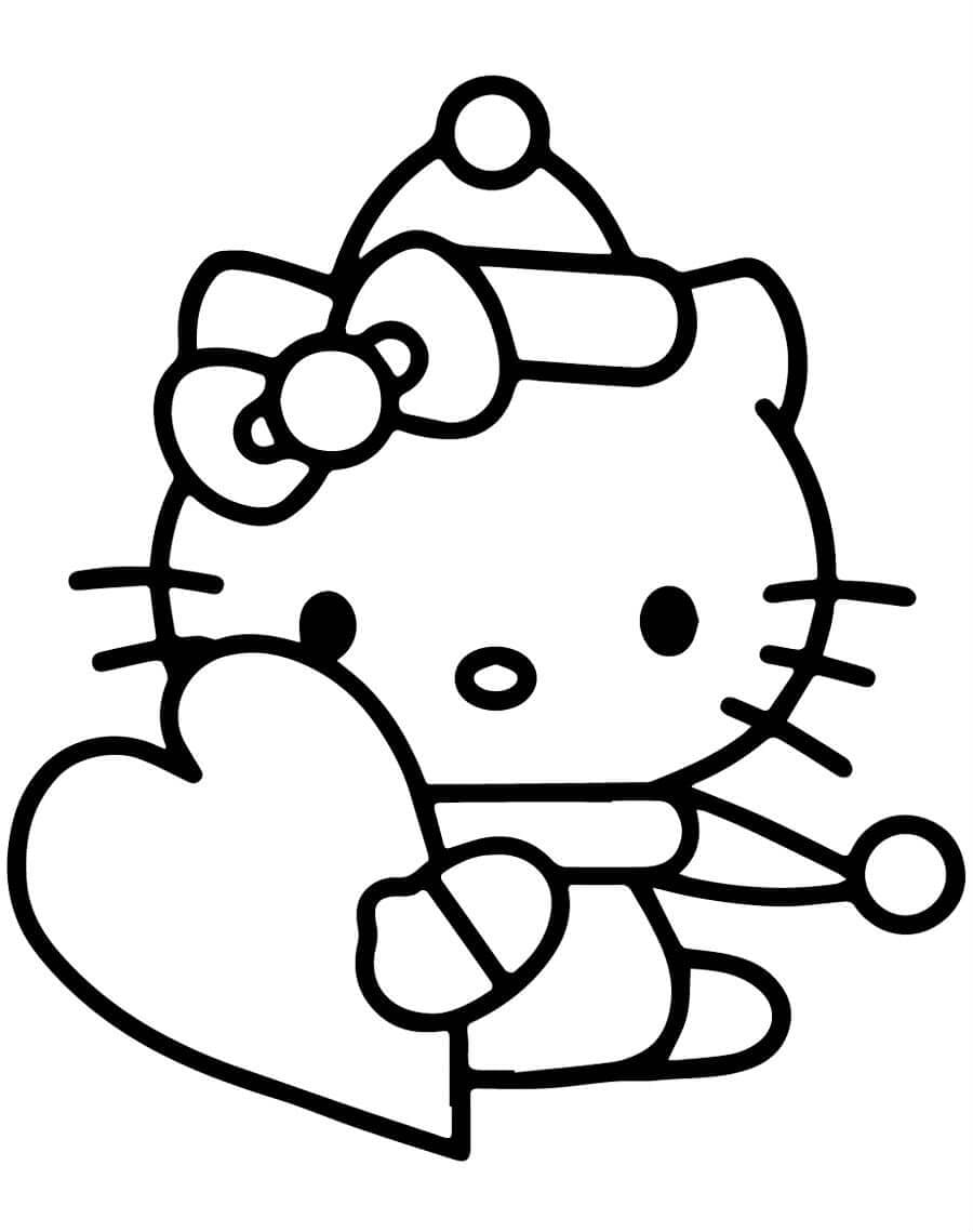 Çocuklar İçin Hello Kitty Boyama Sayfaları 