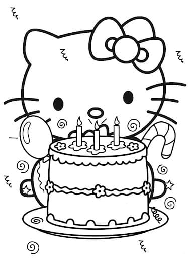 Çocuklar İçin Hello Kitty Boyama Sayfaları 