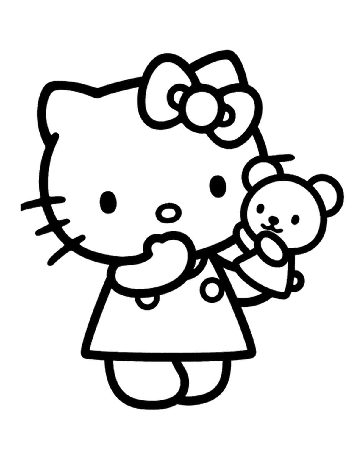 Çocuklar İçin Hello Kitty Boyama Sayfaları 