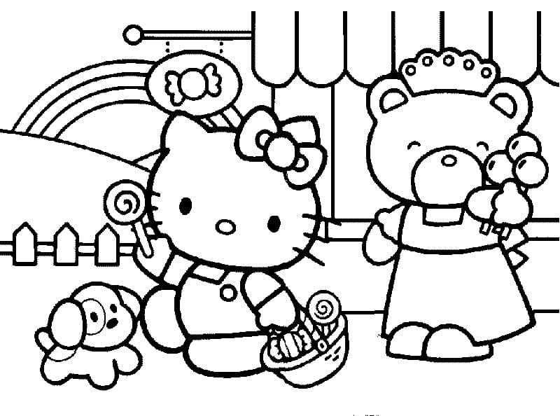 Çocuklar İçin Hello Kitty Boyama Sayfaları 