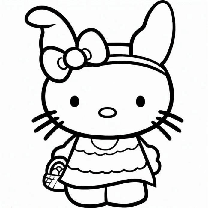 Çocuklar İçin Hello Kitty Boyama Sayfaları 
