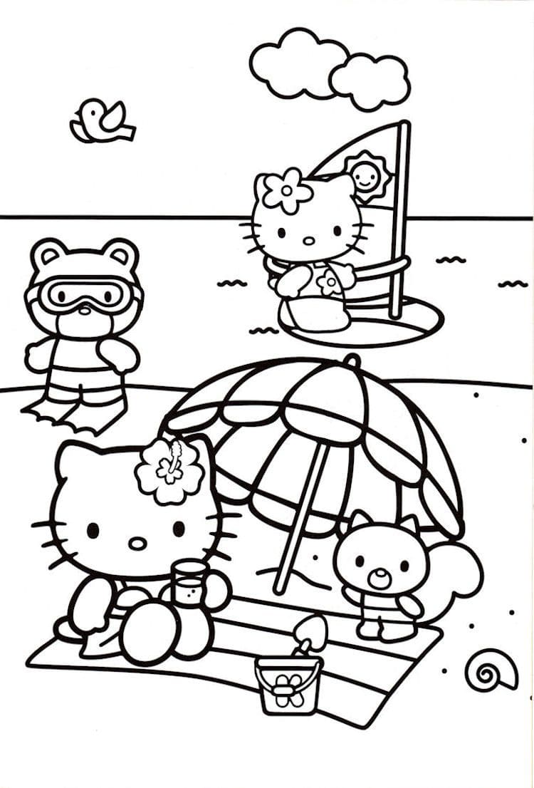 Çocuklar İçin Hello Kitty Boyama Sayfaları 