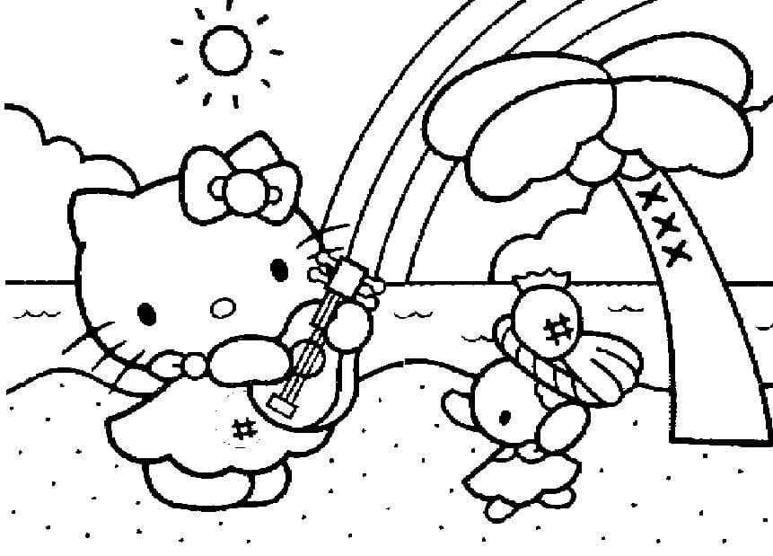 Çocuklar İçin Hello Kitty Boyama Sayfaları 