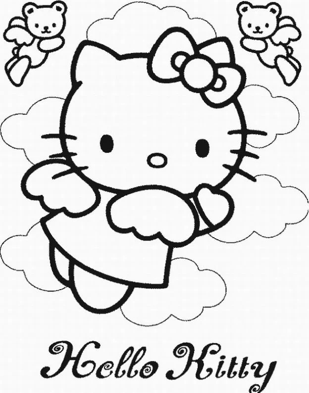 Çocuklar İçin Hello Kitty Boyama Sayfaları 