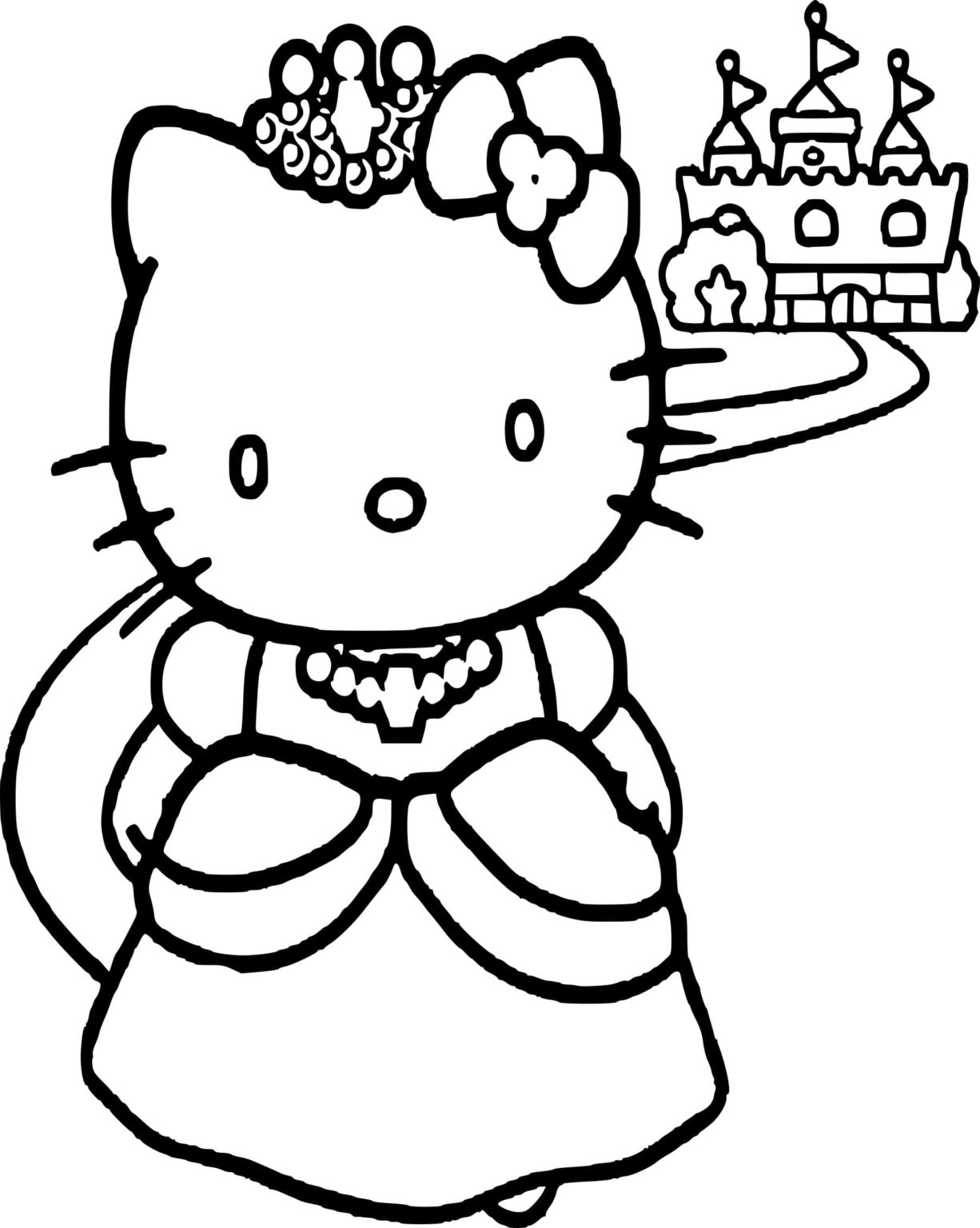 Çocuklar İçin Hello Kitty Boyama Sayfaları 