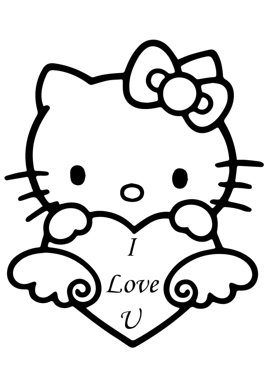 Çocuklar İçin Hello Kitty Boyama Sayfaları 