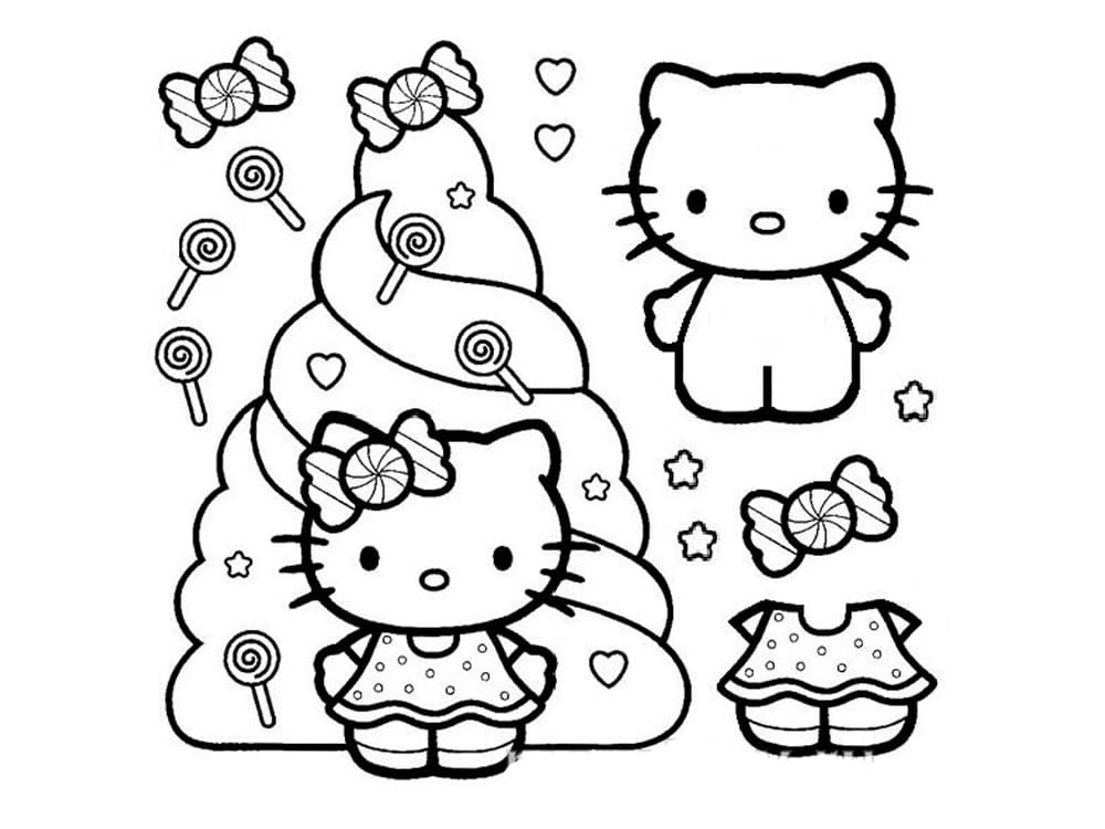 Çocuklar İçin Hello Kitty Boyama Sayfaları 