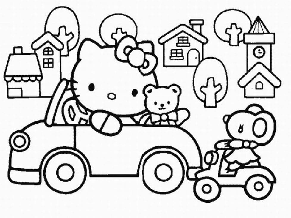 Çocuklar İçin Hello Kitty Boyama Sayfaları 