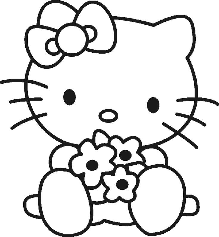 Çocuklar İçin Hello Kitty Boyama Sayfaları 
