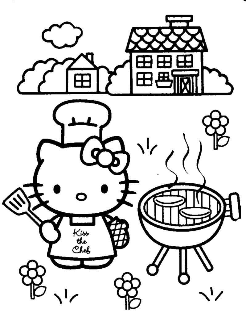 Çocuklar İçin Hello Kitty Boyama Sayfaları 