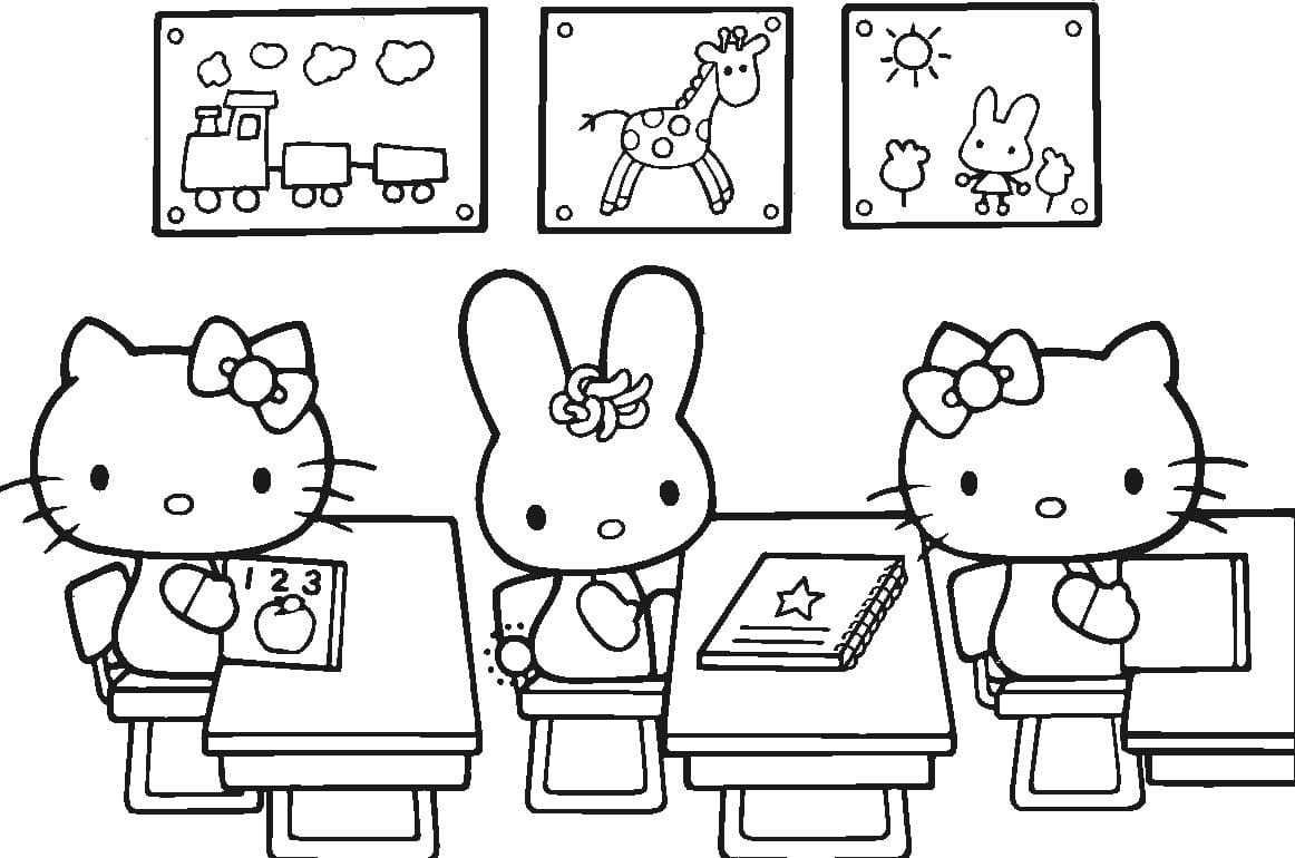 Çocuklar İçin Hello Kitty Boyama Sayfaları 