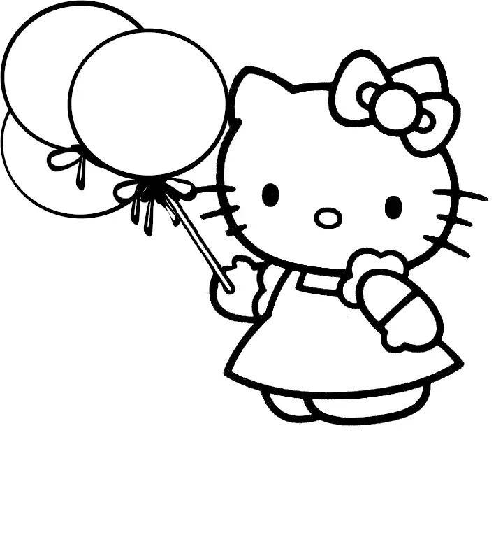 Çocuklar İçin Hello Kitty Boyama Sayfaları 