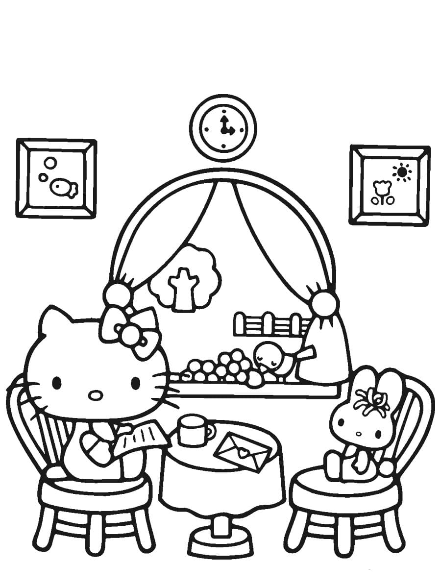 Çocuklar İçin Hello Kitty Boyama Sayfaları 