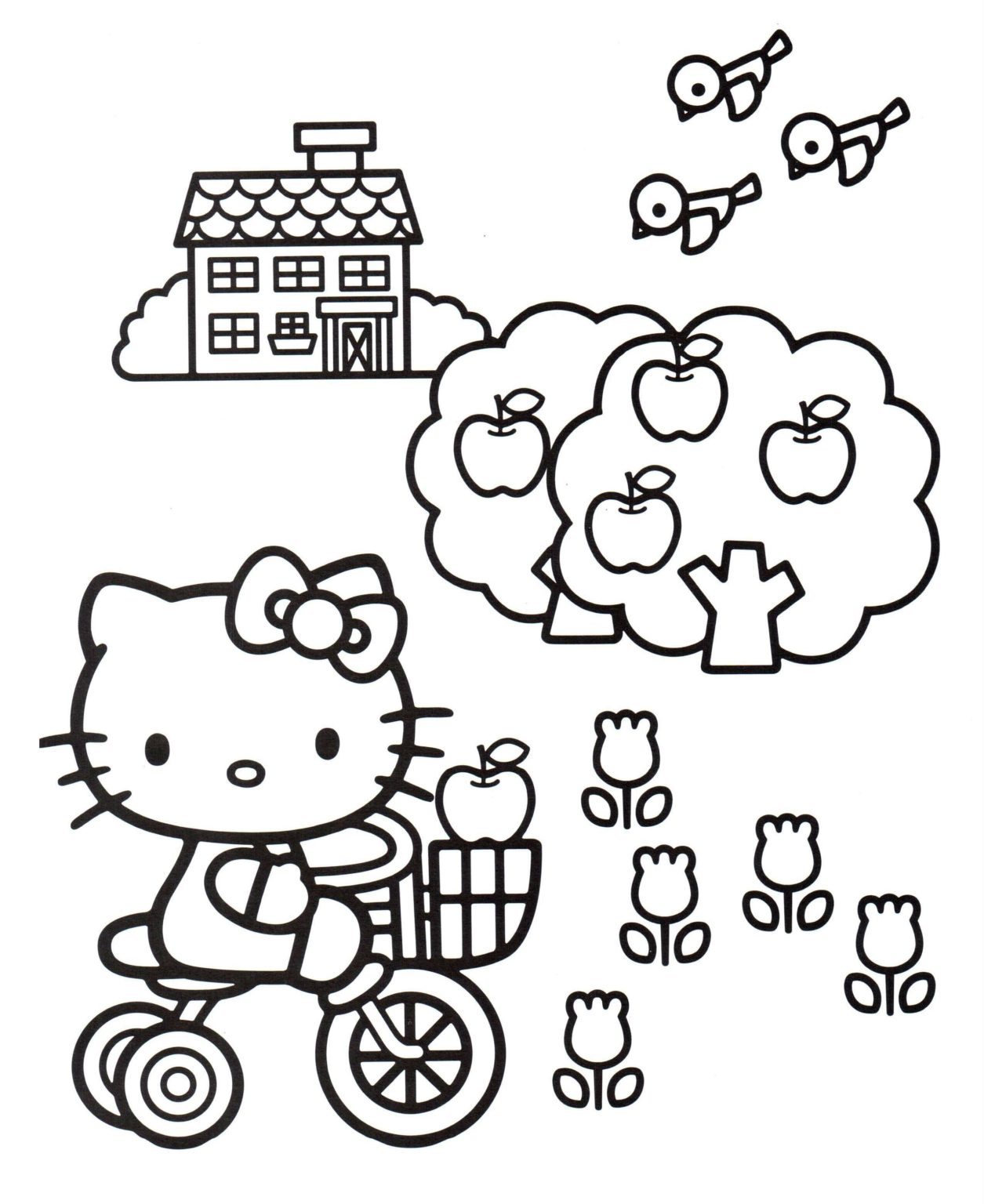 Çocuklar İçin Hello Kitty Boyama Sayfaları 