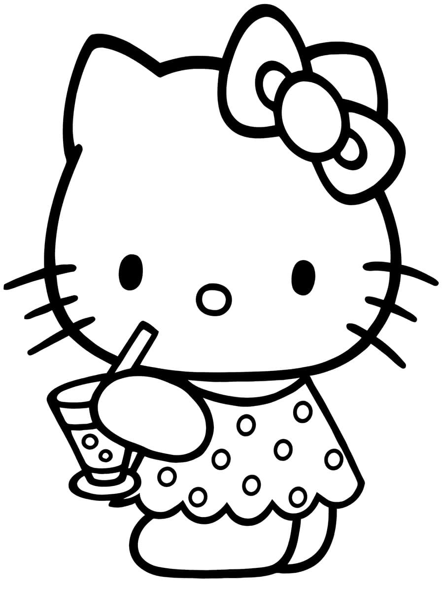 Çocuklar İçin Hello Kitty Boyama Sayfaları 