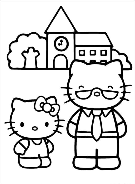 Çocuklar İçin Hello Kitty Boyama Sayfaları 