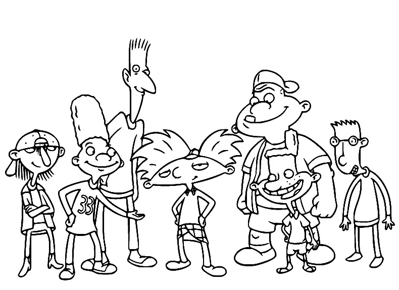 Çocuklar İçin Hey Arnold Boyama Sayfaları 