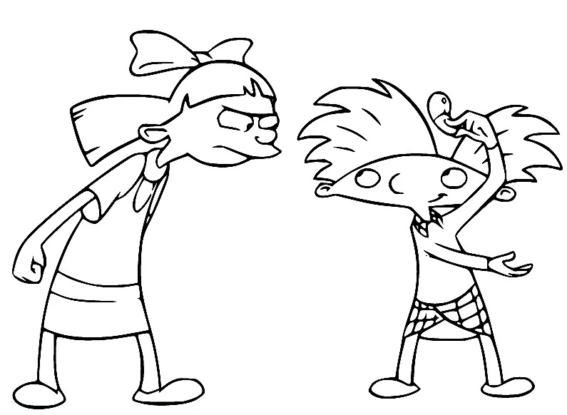 Çocuklar İçin Hey Arnold Boyama Sayfaları 