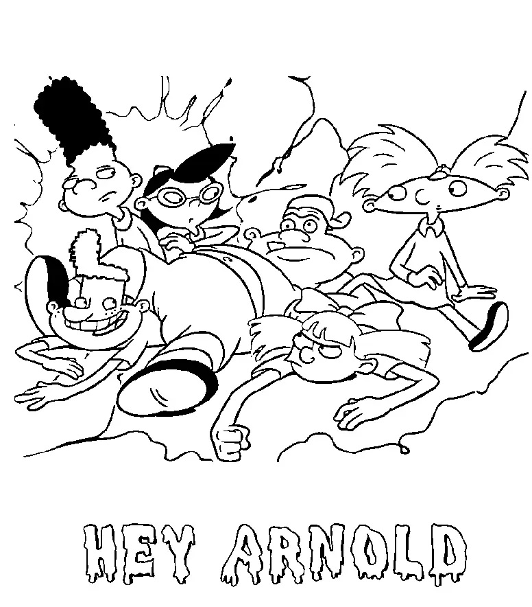 Çocuklar İçin Hey Arnold Boyama Sayfaları 