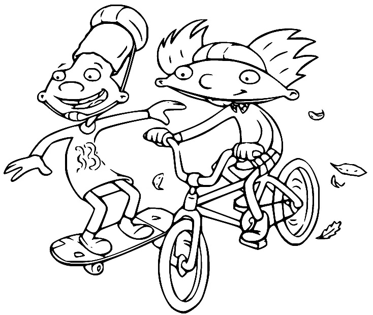 Çocuklar İçin Hey Arnold Boyama Sayfaları 