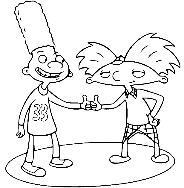 Çocuklar İçin Hey Arnold Boyama Sayfaları 