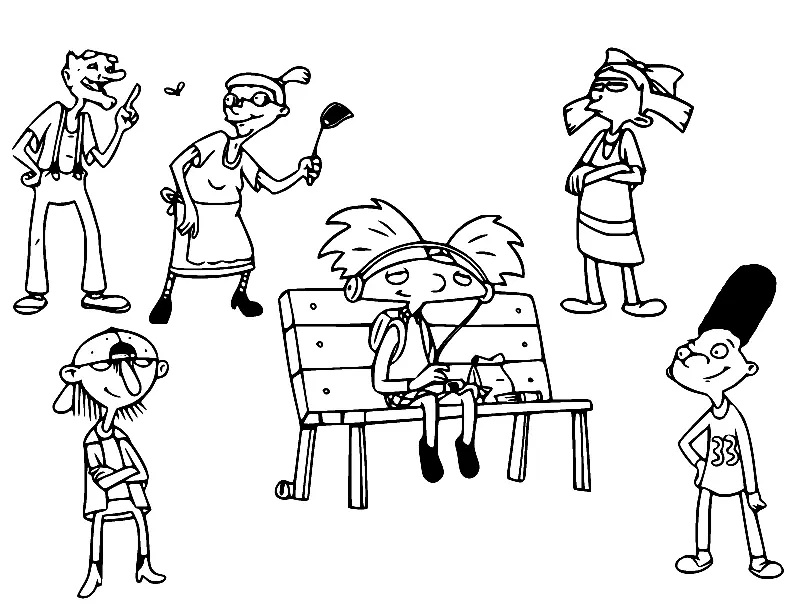 Çocuklar İçin Hey Arnold Boyama Sayfaları 