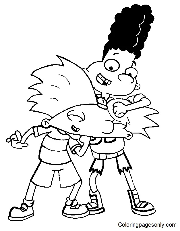 Çocuklar İçin Hey Arnold Boyama Sayfaları 