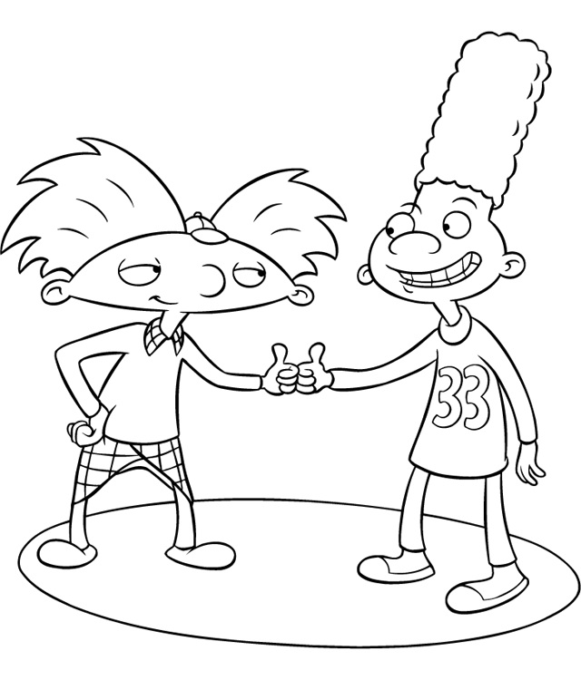 Çocuklar İçin Hey Arnold Boyama Sayfaları 