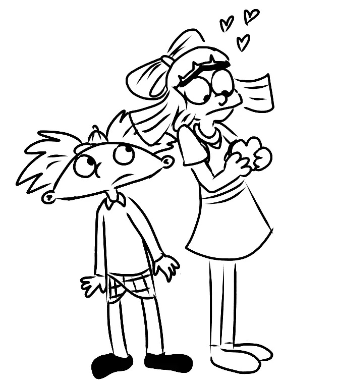 Çocuklar İçin Hey Arnold Boyama Sayfaları 