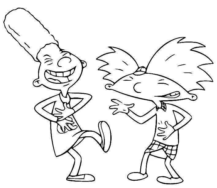 Çocuklar İçin Hey Arnold Boyama Sayfaları 