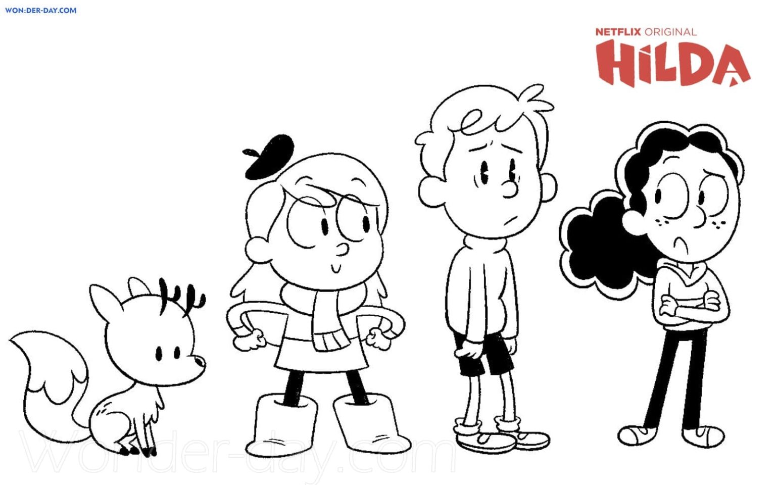 Çocuklar İçin Hilda Boyama Sayfaları 