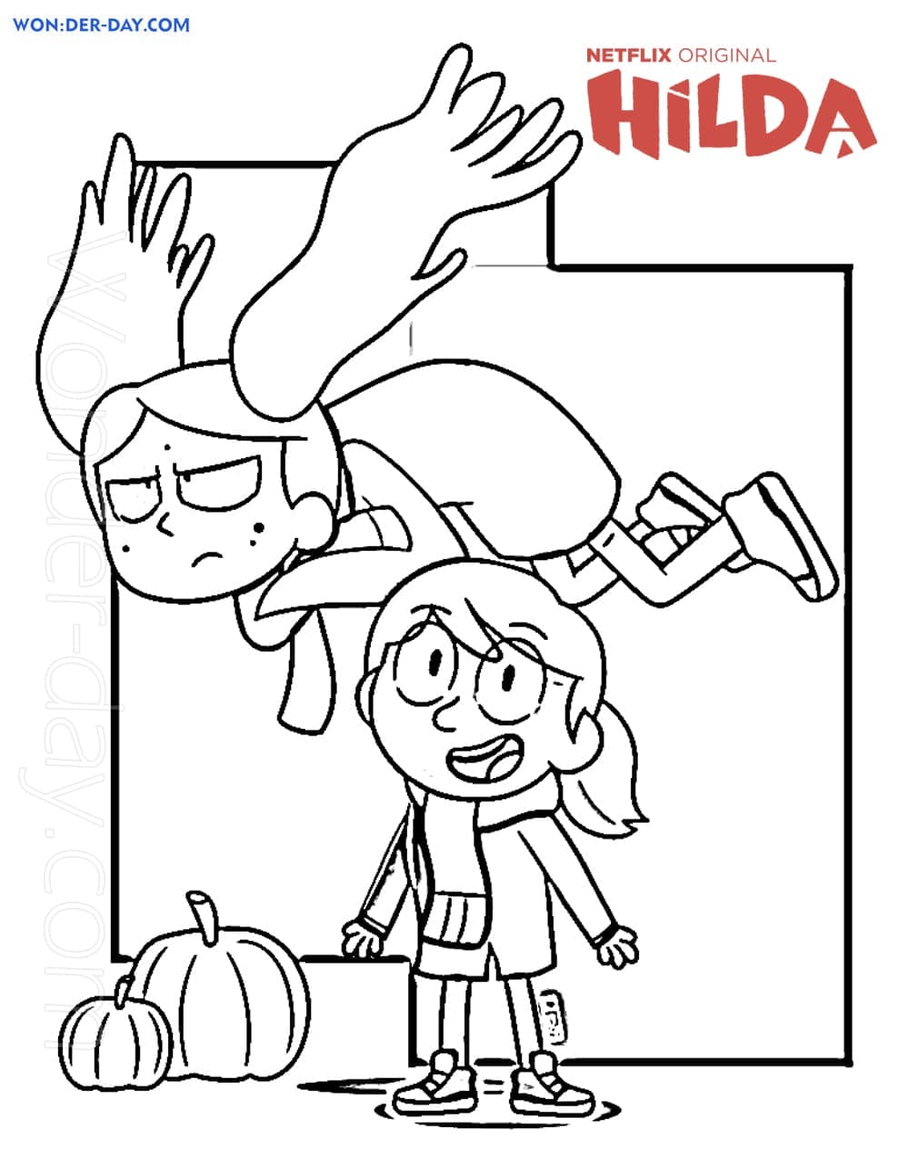 Çocuklar İçin Hilda Boyama Sayfaları 