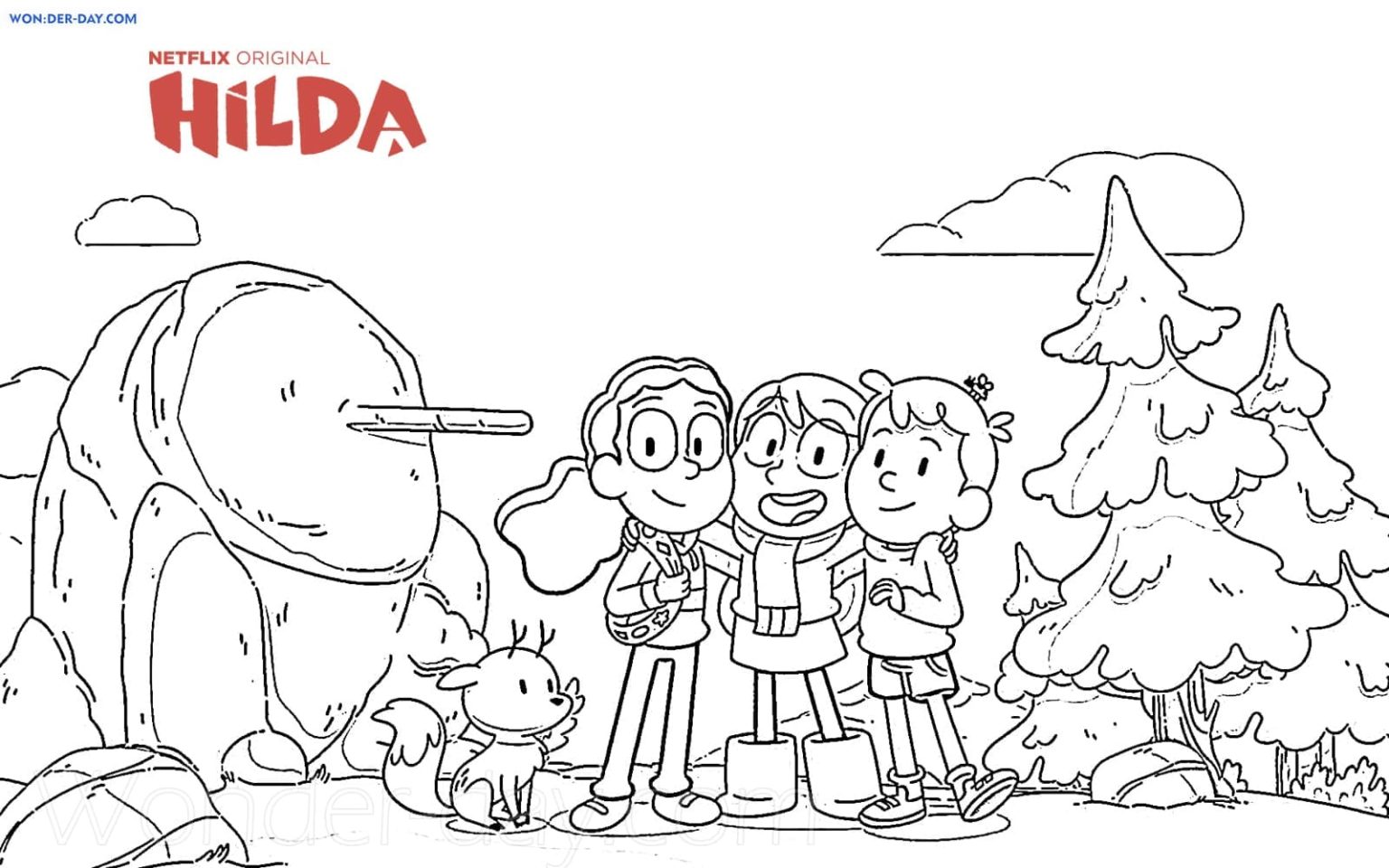 Çocuklar İçin Hilda Boyama Sayfaları 