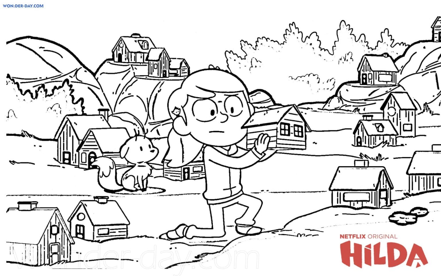 Çocuklar İçin Hilda Boyama Sayfaları 