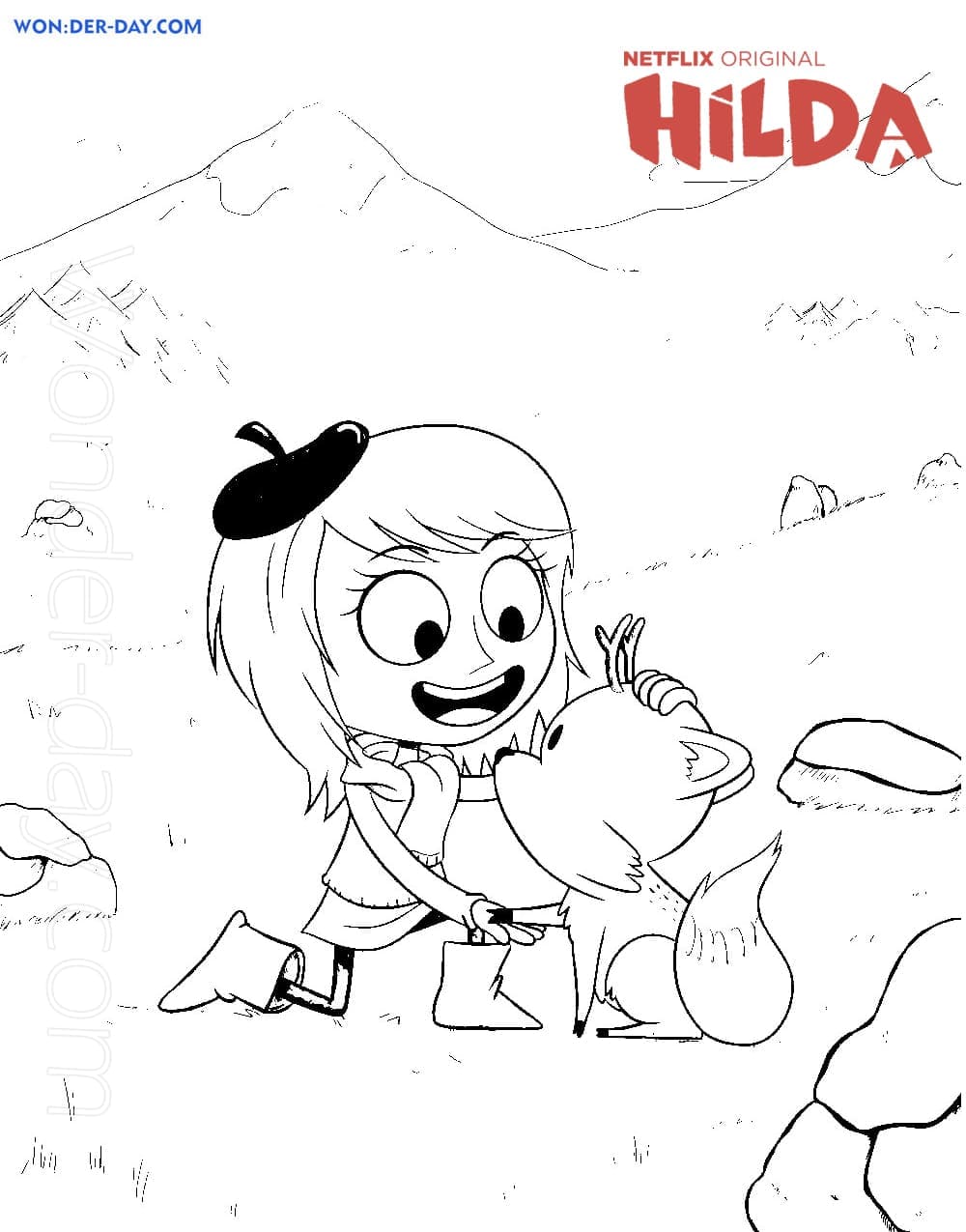 Çocuklar İçin Hilda Boyama Sayfaları 