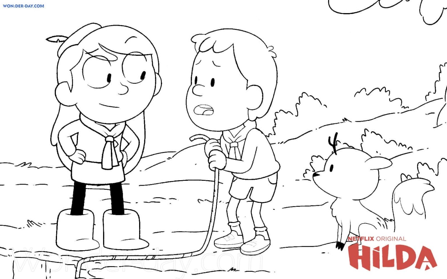 Çocuklar İçin Hilda Boyama Sayfaları 
