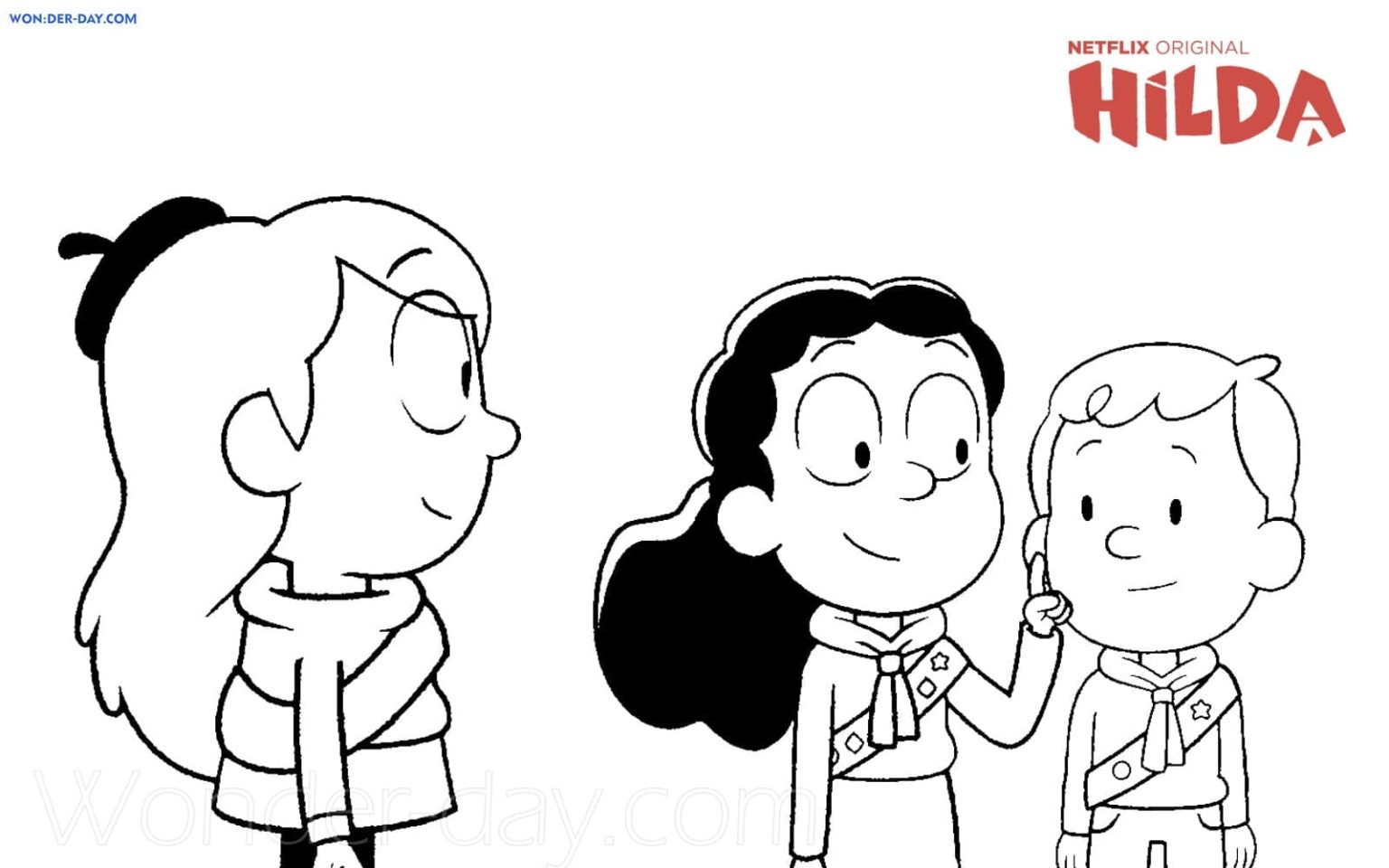 Çocuklar İçin Hilda Boyama Sayfaları 