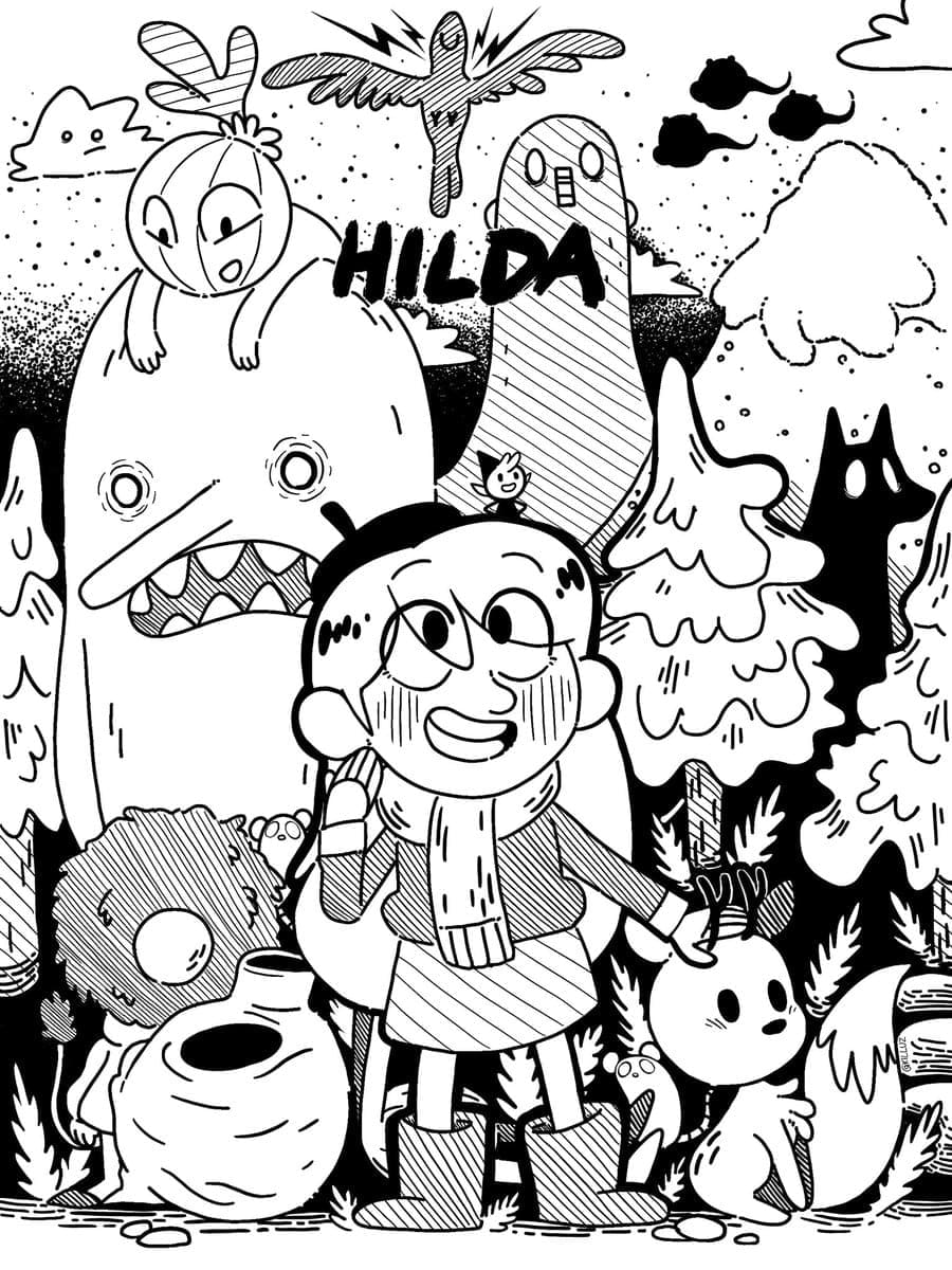 Çocuklar İçin Hilda Boyama Sayfaları 