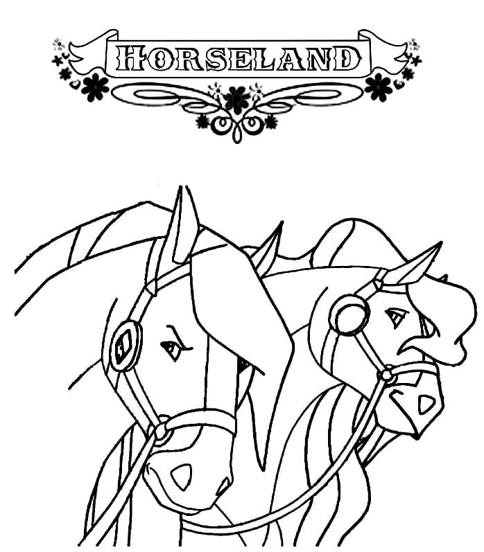 Çocuklar İçin Horseland Boyama Sayfaları 