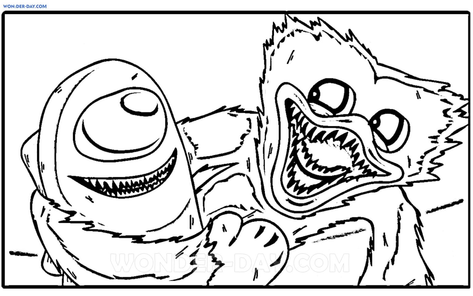 Çocuklar İçin Huggy Wuggy Boyama Sayfaları 